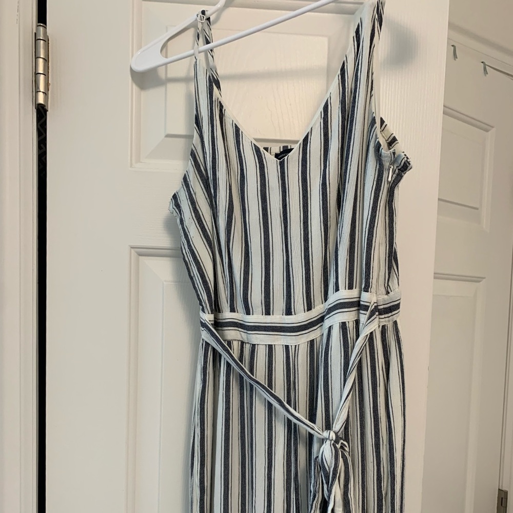 American Eagle jumpsuit blue and white striped